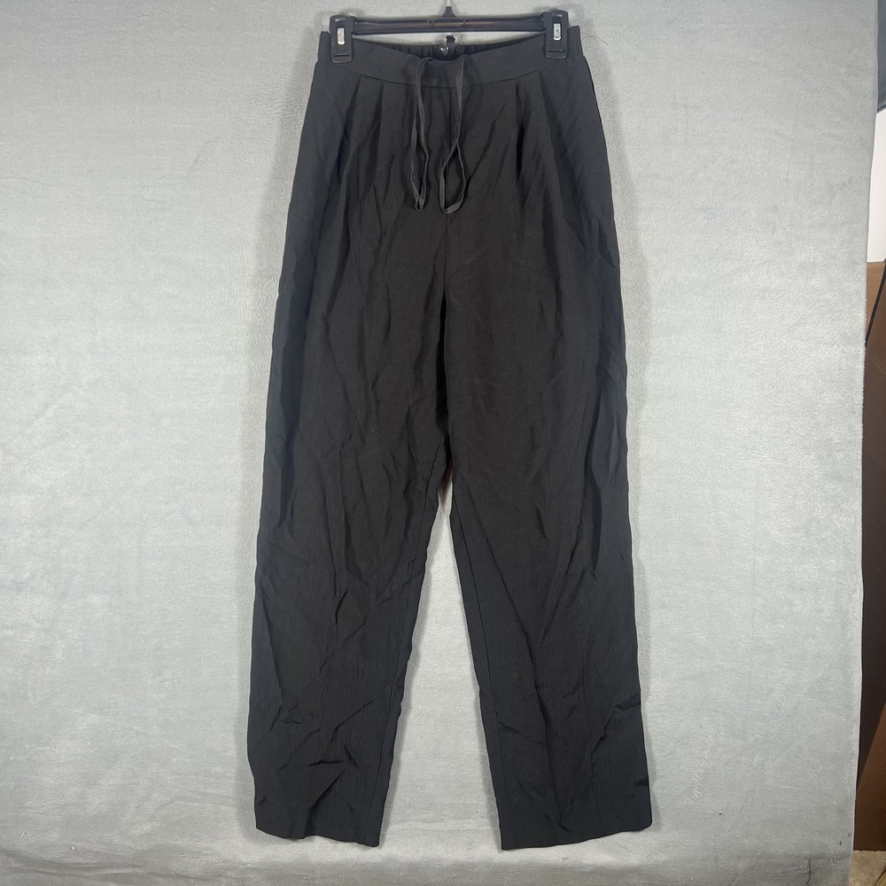 JOHN‎ ROBERTS Women's Black Pull-On Drawstring Pants Size 6 Acetate Rayon USA